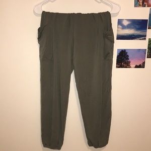 Aerie stretch waist olive green joggers w/ pockets